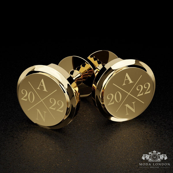 Personalised Gold Cufflinks - Custom Groomsmen Gift