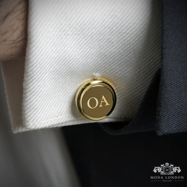 Engraved Gold Cufflinks for Ushers