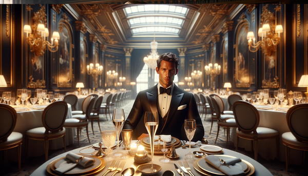 Moda London - Elegant British Man in Luxurious Dinner Setting