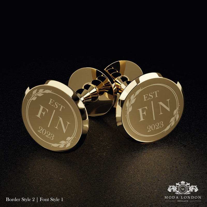 Bespoke gold cuff links craftsmanship by Moda London.