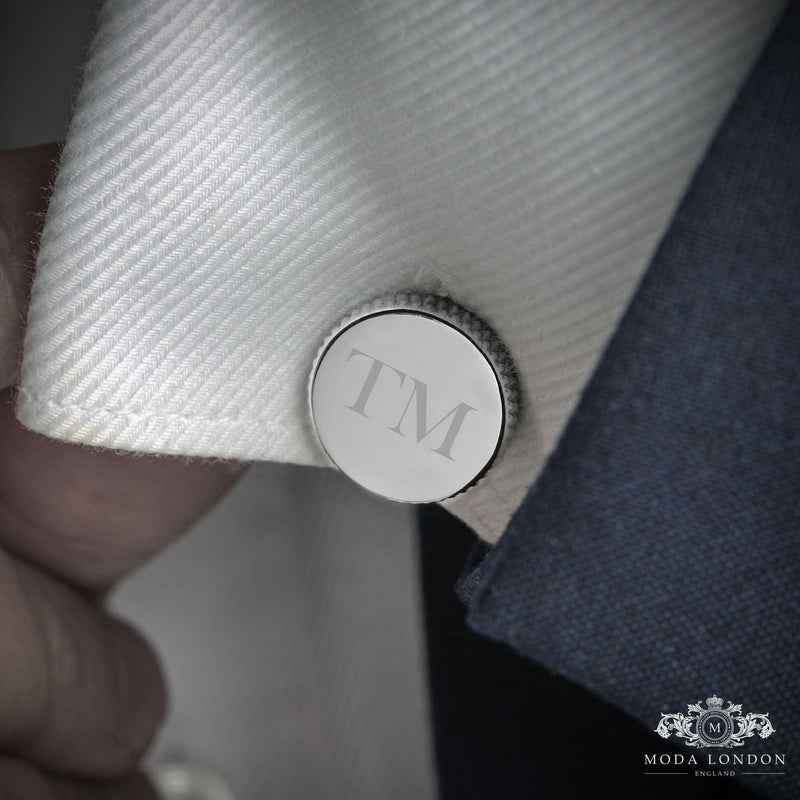 Silver Wedding Cufflinks Set - Customised Sophistication for Groomsmen & Best Man - Moda London