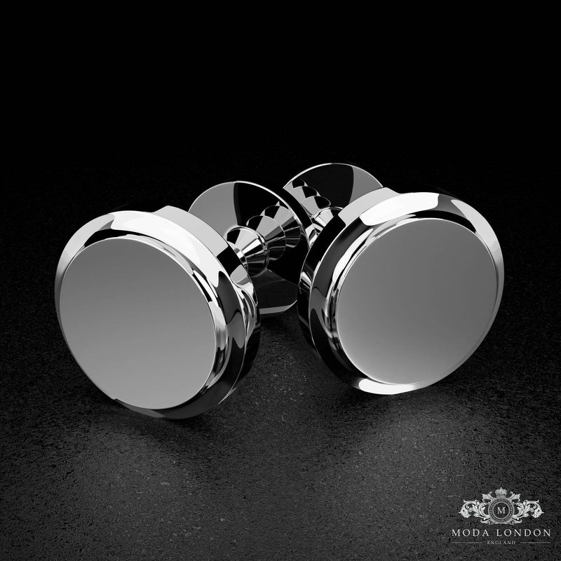 Elegant Silver Cufflinks for Wedding - Custom Engraved Accessory for Groom & Groomsmen - Moda London