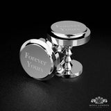 Elegant Silver Cufflinks for Wedding - Custom Engraved Accessory for Groom & Groomsmen - Moda London