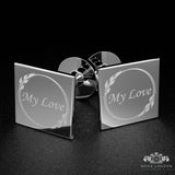 Silver Initial Cufflinks for Ushers - Engraved & Personalised, Classic Men's Wedding Accessory - Moda London