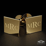 Gold Engraved Cufflinks for Wedding - Customisable Accessory for Groom & Groomsmen - Moda London