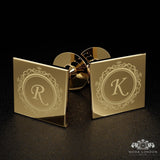 Gold Engraved Cufflinks for Wedding - Customisable Accessory for Groom & Groomsmen - Moda London