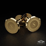 Gold Cufflinks for Father of the Bride - Elegant Personalised Wedding Accessory - Moda London
