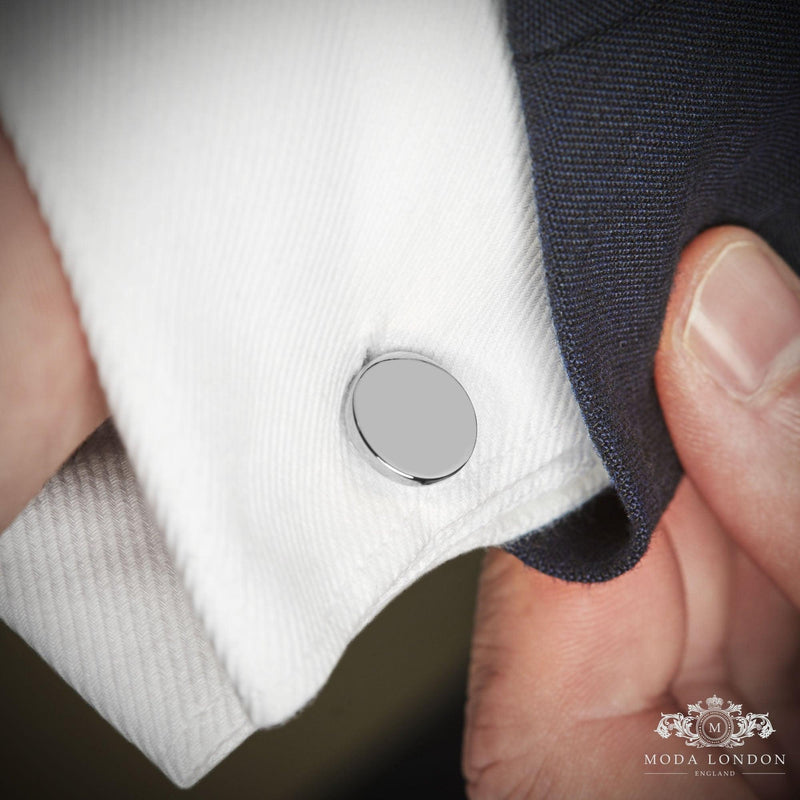 Silver Cufflinks for Wedding Party - Intimate Multiple Set Personalised Groom & Groomsmen Accessory - Moda London