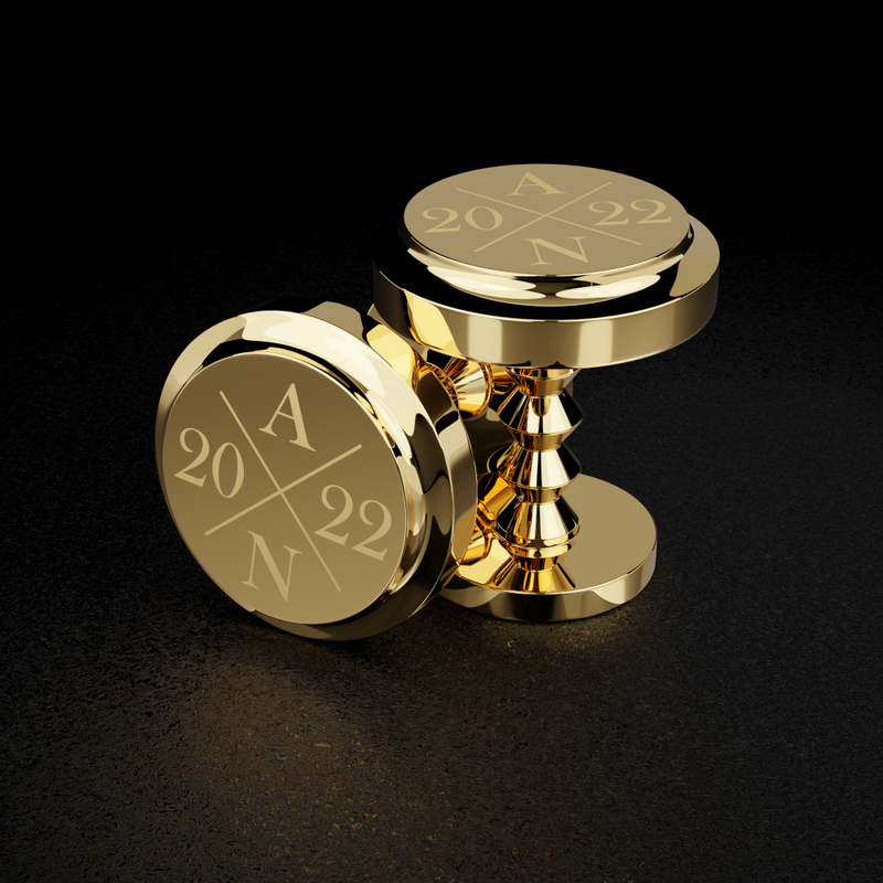 Brompton gold personalised cufflink and tie clip gift set ready to engrave #giftset #cufflinks