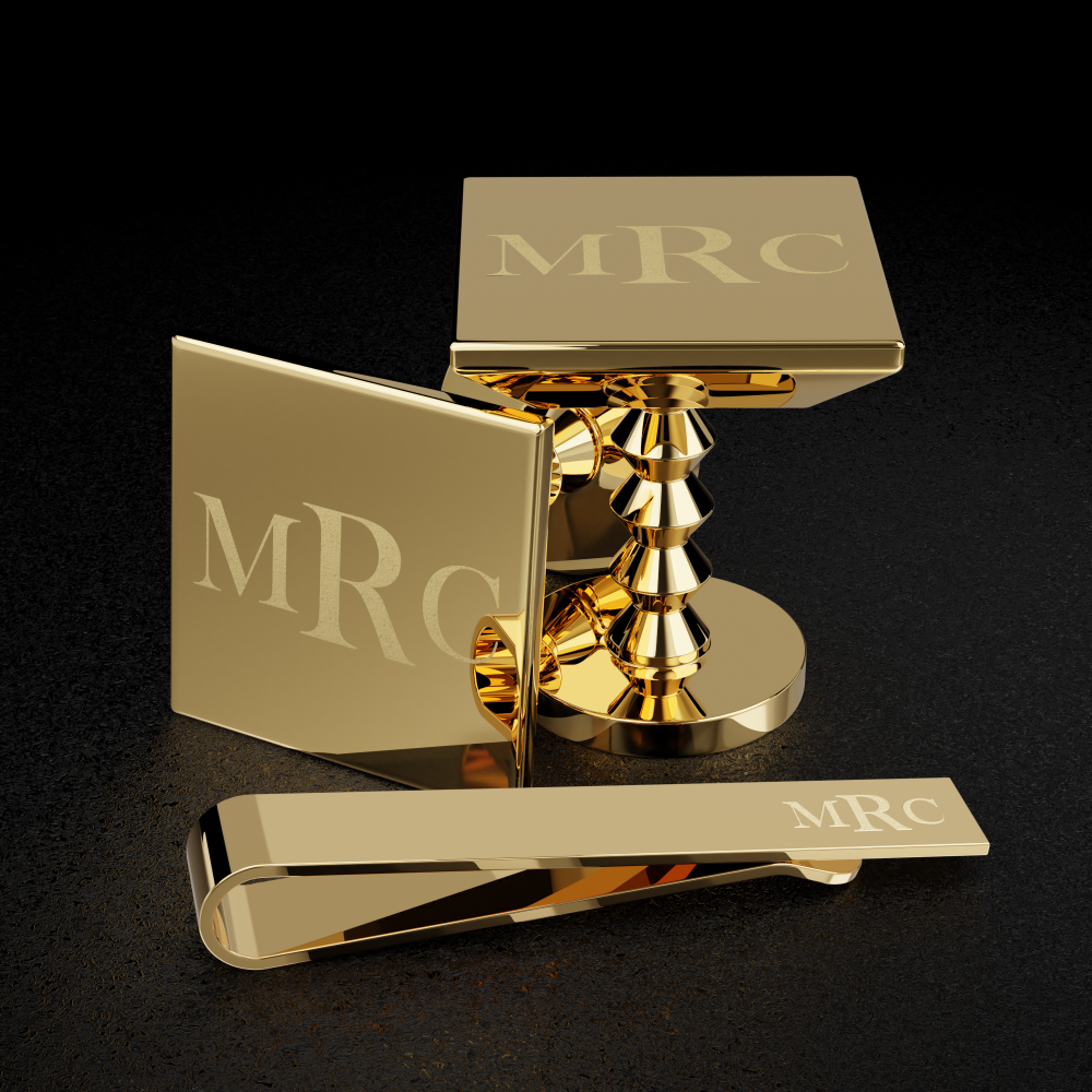 engraved cufflinks, tie clip set, wedding gift, personalised