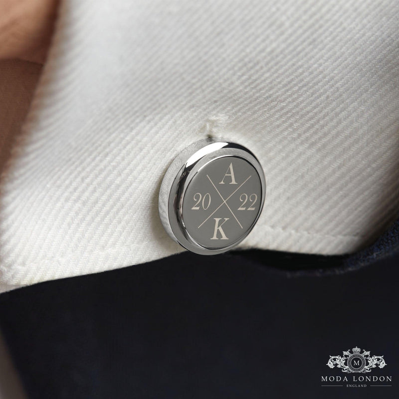 Polished Silver Cufflinks Men